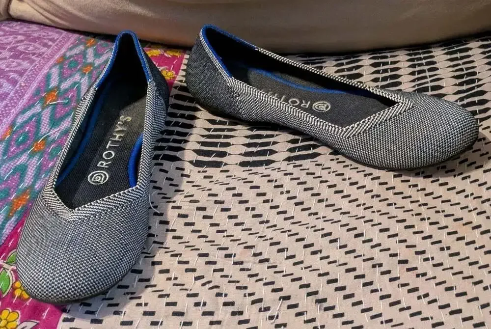 Rothy's The Flat Cloud Grey Birdseye Knit Slip-On Round Toe Women’s 8 Comfort